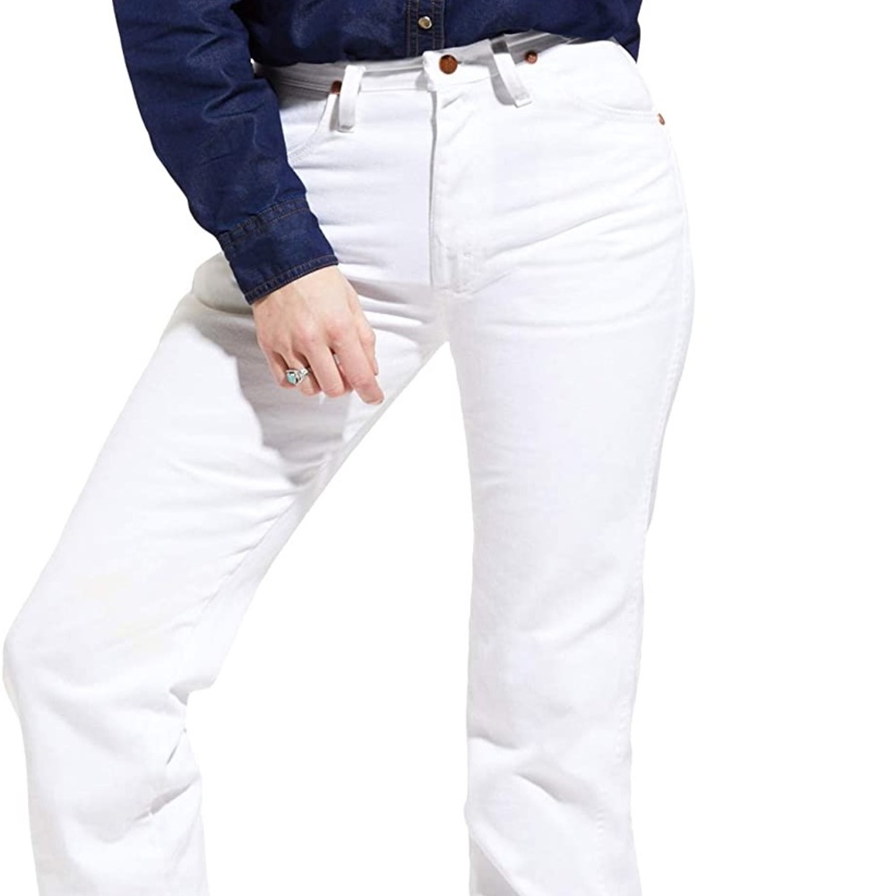 NET White Cowboy Cut Wranglers Women’s 9/10-32